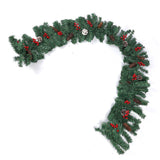 8.9ft Pre Lit Artificial Xmas Garland 50 LED Battery Operated Lighted Xmas Garland with 8 Modes for Indoor Holiday Door Home Decorations