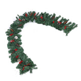8.9ft Pre Lit Artificial Xmas Garland 50 LED Battery Operated Lighted Xmas Garland with 8 Modes for Indoor Holiday Door Home Decorations
