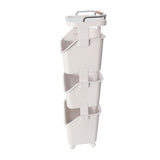 Rolling Laundry Hamper PP ABS Laundry Shelf Clothes Storage Basket Organizer with 4 Wheels for Home Kitchen Bathroom 3 Layers