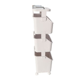 Rolling Laundry Hamper PP ABS Laundry Shelf Clothes Storage Basket Organizer with 4 Wheels for Home Kitchen Bathroom 3 Layers