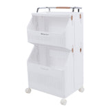 Rolling Storage Cart Multifunction Utility Rolling Storage Organizer Folding Laundry Basket with 4 Wheels for Bathroom Laundry Living Room Kitchen 2 Tier In Australia - Darrahopens