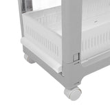 Storage Trolley Sliding Drawers Rolling Utility Cart with Universal Wheel for Kitchen Bathroom Bedroom 2 Layers