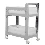 Storage Trolley Sliding Drawers Rolling Utility Cart with Universal Wheel for Kitchen Bathroom Bedroom 2 Layers