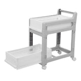 Storage Trolley Sliding Drawers Rolling Utility Cart with Universal Wheel for Kitchen Bathroom Bedroom 2 Layers