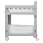 Storage Trolley Sliding Drawers Rolling Utility Cart with Universal Wheel for Kitchen Bathroom Bedroom 2 Layers