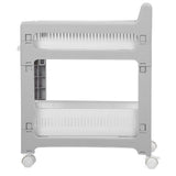 Storage Trolley Sliding Drawers Rolling Utility Cart with Universal Wheel for Kitchen Bathroom Bedroom 2 Layers
