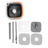 Mop Bucket Set with 2 Pieces Cloth 360 Degree Rotating Microfiber Mop Tool Dry and Wet Floor Mopping System for Home Use