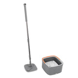 Mop Bucket Set with 2 Pieces Cloth 360 Degree Rotating Microfiber Mop Tool Dry and Wet Floor Mopping System for Home Use