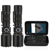 2PCS LED Super Bright Flashlights USB Rechargeable Telescopic Zoom Flashlight for Home Outdoor Camping Lighting In Australia - Darrahopens