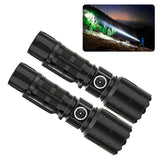 2PCS LED Super Bright Flashlights USB Rechargeable Telescopic Zoom Flashlight for Home Outdoor Camping Lighting