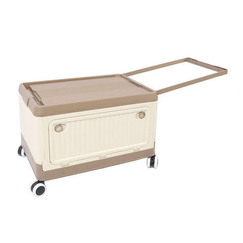 Folding Storage Bin with Lid Wheels PP Stackable Rolling Utility Storage Box Container with Handle for Clothes Books Snack Shoe Grocery Coffee S In Australia - Darrahopens