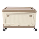 Folding Storage Bin with Lid Wheels PP Stackable Rolling Utility Storage Box Container with Handle for Clothes Books Snack Shoe Grocery Coffee S In Australia - Darrahopens