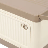 Folding Storage Bin with Lid Wheels PP Stackable Rolling Utility Storage Box Container with Handle for Clothes Books Snack Shoe Grocery Coffee S