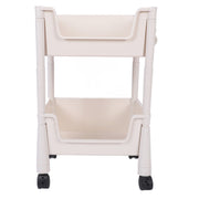 Mobile Utility Cart On Wheels Compact Movable Storage Book Shelves Trolley Rack Cart Organizer 2 Layers In Australia - Darrahopens