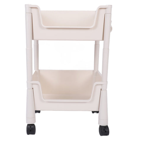 Mobile Utility Cart On Wheels Compact Movable Storage Book Shelves Trolley Rack Cart Organizer 2 Layers In Australia - Darrahopens