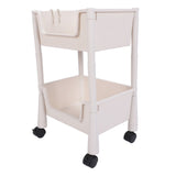 Mobile Utility Cart On Wheels Compact Movable Storage Book Shelves Trolley Rack Cart Organizer 2 Layers In Australia - Darrahopens