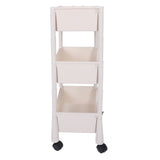 Mobile Utility Cart On Wheels Compact Movable Storage Book Shelves Trolley Rack Cart Organizer 3 Layers