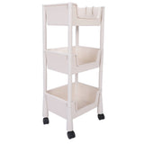 Mobile Utility Cart On Wheels Compact Movable Storage Book Shelves Trolley Rack Cart Organizer 3 Layers