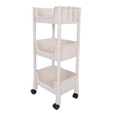 Mobile Utility Cart On Wheels Compact Movable Storage Book Shelves Trolley Rack Cart Organizer 3 Layers