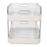 Storage Shelving Unit Organizer Multifunctional Cosmetics Snacks Display Storage Rack for Kitchen Bedroom Living Room 2 Layers