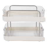 Storage Shelving Unit Organizer Multifunctional Cosmetics Snacks Display Storage Rack for Kitchen Bedroom Living Room 2 Layers