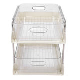 Storage Shelving Unit Organizer Multifunctional Cosmetics Snacks Display Storage Rack for Kitchen Bedroom Living Room 2 Layers
