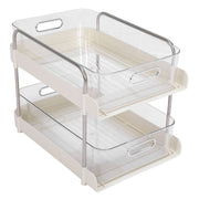 Storage Shelving Unit Organizer Multifunctional Cosmetics Snacks Display Storage Rack for Kitchen Bedroom Living Room 2 Layers
