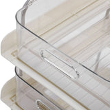 Storage Shelving Unit Organizer Multifunctional Cosmetics Snacks Display Storage Rack for Kitchen Bedroom Living Room 3 Layers with Wheels