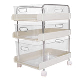 Storage Shelving Unit Organizer Multifunctional Cosmetics Snacks Display Storage Rack for Kitchen Bedroom Living Room 3 Layers with Wheels