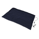 Heated Blanket Electric Throw 12V Soft Cotton Heating Throw Blanket for Keeping Warm in Home Office Navy Blue