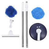 Electric Car Cleaning Brush Rotating Car Wash Brush Mop Cleaning Tool Telescopic Handle Soft Bristles for Home Car Use Glass Tile Floor Blue