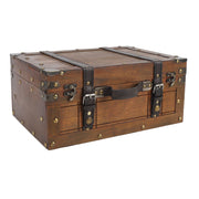Wooden Chest Portable Vintage Distressed Multifunctional Wood Storage Trunk Handbag for Clothes Toys Photo Prop Large