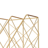 Desk Magazine Holder Simple Geometry Metal Space Saving Desk Magazine File Organizer for Document Folder 2 Compartments Gold In Australia - Darrahopens
