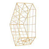 Desk Magazine Holder Simple Geometry Metal Space Saving Desk Magazine File Organizer for Document Folder 2 Compartments Gold