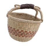 Picnic Basket Seagrass Woven Decorative Rustic Small Storage Basket with Handle for Desk Organizing Outdoor Activities
