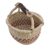 Picnic Basket Seagrass Woven Decorative Rustic Small Storage Basket with Handle for Desk Organizing Outdoor Activities