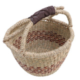 Picnic Basket Seagrass Woven Decorative Rustic Small Storage Basket with Handle for Desk Organizing Outdoor Activities