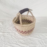 Picnic Basket Seagrass Woven Decorative Rustic Small Storage Basket with Handle for Desk Organizing Outdoor Activities