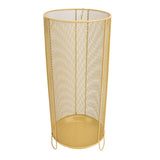 Round Umbrella Stand Rack Freestanding Umbrella Holder Bin Canes Walking Sticks Holder for Entryway Home Office Hotel C Yellow