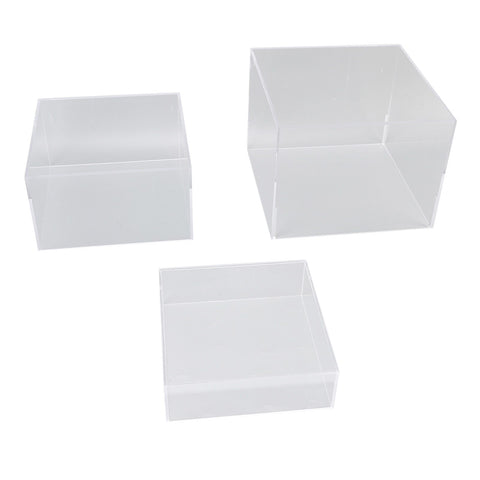 3Pcs Acrylic Risers Display Stands Cubic Nesting for Dessert Table Buffet Tables Food Transparent In Australia - Darrahopens