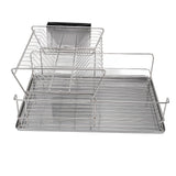 Dish Drying Rack Space Saving 2 Tier Dish Rack for Kitchen Counter Stainless Steel Dish Drainer with Cutlery Holder In Australia - Darrahopens