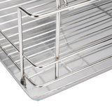 Dish Drying Rack Space Saving 2 Tier Dish Rack for Kitchen Counter Stainless Steel Dish Drainer with Cutlery Holder In Australia - Darrahopens