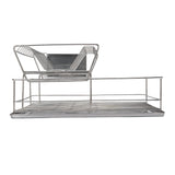 Dish Drying Rack Space Saving 2 Tier Dish Rack for Kitchen Counter Stainless Steel Dish Drainer with Cutlery Holder