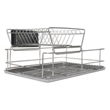 Dish Drying Rack Space Saving 2 Tier Dish Rack for Kitchen Counter Stainless Steel Dish Drainer with Cutlery Holder