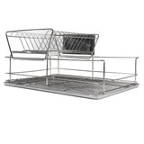 Dish Drying Rack Space Saving 2 Tier Dish Rack for Kitchen Counter Stainless Steel Dish Drainer with Cutlery Holder In Australia - Darrahopens