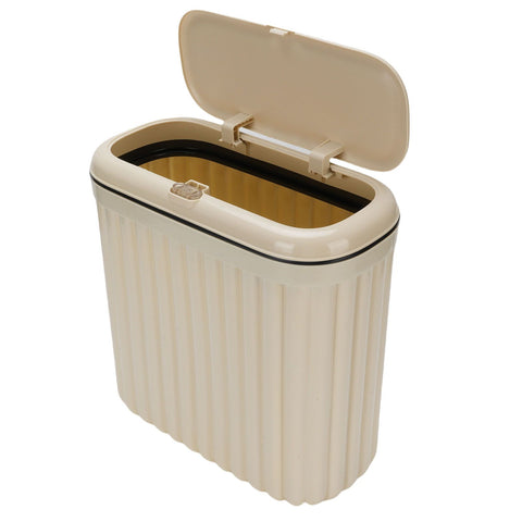 Slim Trash Can with Lid Bathroom Garbage Can with Pop Up Lid Waste Basket for Bathroom Kitchen Bedroom Office In Australia - Darrahopens