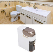 Bathroom Storage Cabinet PP PC Narrow Slim Organizer Small Corner Cabinet with 4 Wheels for Toilet Paper Kitchen Laundry Short 3 Layer