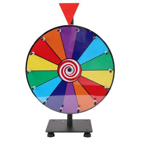 11.8in Color Prize Wheel Tabletop 14 Slots Editable Spinner Wheel with Stand Dry Eraser Marker Pen for Game Carnival Trade Show