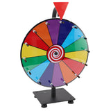 11.8in Color Prize Wheel Tabletop 14 Slots Editable Spinner Wheel with Stand Dry Eraser Marker Pen for Game Carnival Trade Show