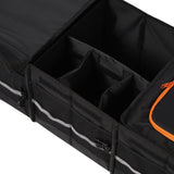Large Trunk Organizer 105L Multi Compartment Car Organizer with Leakproof Cooler Bag Removable Dividers Foldable Cover for Camping